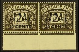 ERITREA  POSTAGE DUES 1948 20c On 2d Agate, Horizontal Pair Both Showing Variety "No Stop After A", SG ED 3a,... - Italian Eastern Africa