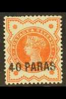 1893  40pa On ½d Vermilion, Handstamped At Constantinople, SG 7, Mint, Faults, Cat.£425. For More... - Brits-Levant