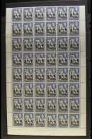 1938-52 NHM COMPLETE SHEET OF 60  3d Black & Deep Blue, SG 114a, Never Hinged Mint Complete Sheet Of 60... - Bermudes