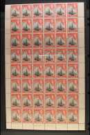 1938-52 COMPLETE SHEET OF 60 STAMPS  1d Black & Red, SG 100, Complete Sheet Of 60 Stamps With Selvedge To All... - Bermudas