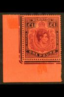 1938  £1 Purple And Black/red,  SG 121, Very Fine Mint Lower Left Corner Example. For More Images, Please... - Bermudes