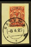 1920  50r On 3k Carmine- Red Imperf, SG 39, Used Tied To Piece By Batum 8/4/20 Cds. For More Images, Please Visit... - Batum (1919-1920)
