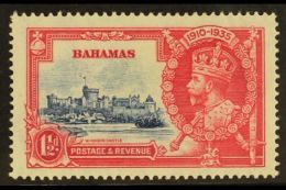1935  1½d Deep Blue And Carmine, Silver Jubilee, Variety "Dot By Flagstaff", SG 141h, Very Fine Mint. For... - Autres & Non Classés