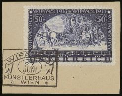 1933 INTERNATIONAL PHILATELIC EXHIBITION  50g + 50g Blue 'WIPA' On Ordinary Paper (Mi 555A, SG 703) Very Fine... - Other & Unclassified