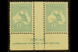 1929-30  Small Multiple Wmk 1s Blue-green Roo (SG 109), Ash Imprint Pair With "N" Over "N", BW 34z, Fine Mint ... - Otros & Sin Clasificación