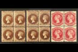 SOUTH AUSTRALIA  1901-02 1s Dark Brown, 1s Dark Reddish Brown & 2s Crimson, SG 147, 148 & 150, Each A... - Andere & Zonder Classificatie