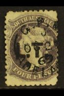 SOUTH AUSTRALIA  DEPARTMENTALS "L..T." (Land Titles) 1868 4d Dull Purple, Perf 11½, SG 70, Ovptd "L.T.",... - Sonstige & Ohne Zuordnung