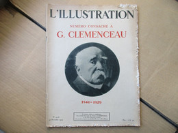 L'illustration  (N° 4526  - 30 Novembre 1929) Numéro Consaré à G. Clémenceau 1841-1929 - 1900 - 1949