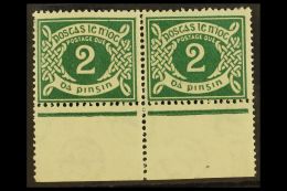 1925 POSTAGE DUE  2d Deep Green, Watermark Inverted, SG D3w, Very Fine Mint Lower Marginal Horizontal Pair. For... - Other & Unclassified