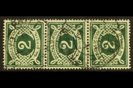 1940 POSTAGE DUE  2d Deep Green, Watermark Inverted SG D 8w, Fine Cds Used Vertical Strip Of Three. For More... - Other & Unclassified