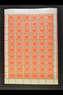 1962 POSTAGE DUE  8d Orange, Watermark Inverted, SG D12w, Complete Pane Of Sixty, Showing Varieties At 9/5... - Other & Unclassified