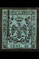 MODENA  1852 40c Sky Blue, Sass 5, Fine Used With Clear Margins All Round, Bright Colour And Light Cancel. Scarce... - Unclassified