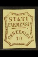 PARMA  1853 10c Brown, 2nd Printing, Sass 14, Very Fine And Fresh Mint Of With Ample Margins All Round.... - Sin Clasificación