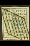 PARMA  1857 40c Blue, Type 1, "wide 0", Sass 11, Very Fine Used With Neat Barred Rhomboid Cancel For More Images,... - Non Classés