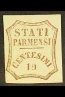 PARMA  1859 10c Brown, Provisional Govt, Sass 14, Very Fine Mint, Large Part Og. For More Images, Please Visit... - Non Classificati