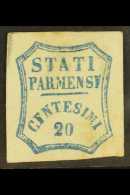 PARMA  1859 20c Blue Provisional Govt, Variety "CFN", Sass 15e, Unused. Some Soiling, Rare Stamp. For More... - Unclassified