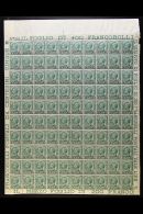 LEVANT - JERUSALEM  1909-11 10pa On 5c Green, Sassone 1, A Superb COMPLETE SHEET Of 100 With Full Margins All... - Other & Unclassified