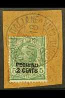 OFFICES IN CHINA - PEKING  1917 2c On 5c Green, Sass 1, Superb Used On Piece With Full 20.3.18 Cds Cancel. For... - Autres & Non Classés