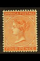 1905-11  4d Red-brown QV, SG 48, Very Fine Mint, Fresh. For More Images, Please Visit... - Jamaica (...-1961)