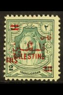 1952  2f On 2m Bluish Green "on Palestine", SG 314d, Never Hinged Mint For More Images, Please Visit... - Jordanien