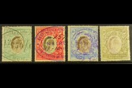 1904-7  4r, 5r, 10r & 20r Wmk Mult Crown CA, SG 29/32, Fiscally Used (4). For More Images, Please Visit... - Vide