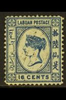 1879  16c Blue Wmk Sideways, SG 4, Very Fine Used Black Bar Cancellation. For More Images, Please Visit... - North Borneo (...-1963)