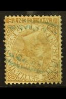 1867-72  2c Brown WATERMARK INVERTED Variety, SG 11w, Used, Smudged Cancel And Blue Commercial Chop. For More... - Straits Settlements