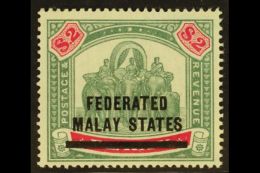 FMS  1900 $2 Green & Carmine Overprint On Perak, SG 12, Fine Mint, Minor Gum Disturbances, Very Fresh &... - Other & Unclassified