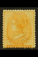 1863-81  ½d Dull Orange, Perf 14, Watermark CC, SG 7, Fine Mint With Original Gum. For More Images, Please... - Malta (...-1964)