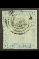 1859  2d Blue Imperf "Lapirot", Worn Impression, From Position 7, SG 39, Used With Three Margins And Target... - Mauritius (...-1967)