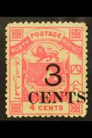1886  3c On 4c Pink Perf 14, SG 18 Mint With Large Part Gum.  For More Images, Please Visit... - Borneo Septentrional (...-1963)