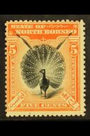 1897  5c Black And Orange Vermilion, Bird Of Paradise, SG 100, Very Fine Mint. For More Images, Please Visit... - Bornéo Du Nord (...-1963)