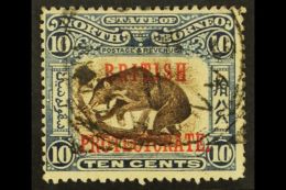 1901-05  Protectorate 10c Brown And Slate Blue, SG 134e, Neat Sandakan Squared Circle, Scarce. For More Images,... - Noord Borneo (...-1963)