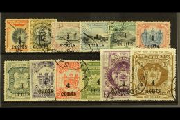 1904 - 5  "4 Cents" Surcharge Set To $10 Complete, SG 146/57, Very Fine Used. (12 Stamps) For More Images, Please... - Noord Borneo (...-1963)