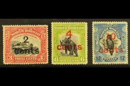 1916  Surcharges Set, SG 186/188, Fine Mint. (3) For More Images, Please Visit... - Bornéo Du Nord (...-1963)