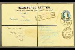 1948  (8 Apr) 4½a Registered Stationery Envelope With "PAKISTAN" Nasik Overprint (26¼ X 3mm), On... - Pakistan