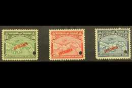 1930  15c, 20c, And 25c Air "Plane Over Map Of Central America" Complete Set With "SPECIMEN" Overprint In Red And... - Panamá