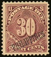 POSTAGE DUE  1901 30c Deep Claret, Scott J7, Fine Mint For More Images, Please Visit... - Philippinen