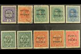 1919 POCZTA/POLSKA OVERPRINTS ON AUSTRIA  3h Mint (dealers Marks), 15h Used, 20h Mint And Used. 25h Mint (3... - Other & Unclassified