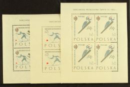 1962  International Ski Championships, Zakopane, Complete Set Of Three Sheetlets, Perf 11 X 11½, Michel... - Otros & Sin Clasificación
