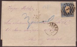 1876  Entire To Brazil Bearing 1870 50r Blue 'Straight Label', Perf 12½, SG 87, Tied By Neat '1' Numeral... - Altri & Non Classificati