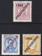 1893  25r, 50r & 80r 'Provisorio' Overprints, SG 305/7, Good Mint With Heavy Hinging. (3 Stamps) For More... - Other & Unclassified