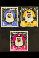 1973-74  1r, 5r & 10r Shaikh Top Values, SG 452/54, Very Fine Never Hinged Mint, Fresh. (3 Stamps) For More... - Qatar