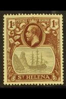 1922-37  1s Grey & Brown BROKEN MAINMAST Variety, SG 106a, Very Fine Mint, Fresh. For More Images, Please... - Saint Helena Island