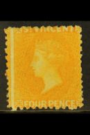 1869  4d Yellow, No Wmk, P11-12½, SG 12, Fine Mint With Original Gum. For More Images, Please Visit... - St.Vincent (...-1979)