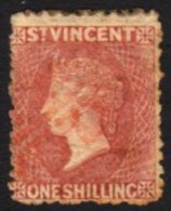 1875  1s Claret, SG 21, Good Used, Lightly Cancelled In Red. For More Images, Please Visit... - St.Vincent (...-1979)