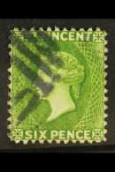 1883-84  6d Bright Green, Wmk Crown CA, Perf 12, SG 44, Fine Used. Elusive Stamp,  Cat £300. For More... - St.Vincent (...-1979)