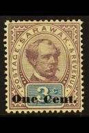 1889-92  One Cent On 3c Purple And Blue, SG 22, Fine Mint. For More Images, Please Visit... - Sarawak (...-1963)