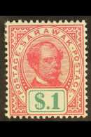1899  $1 Rose- Carmine And Green Top Value, SG 47, Very Fine Mint. For More Images, Please Visit... - Sarawak (...-1963)