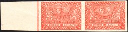 1934-57  ½d Deep Rose-red Horizontal IMPERF PAIR, SG 331, Never Hinged Mint, A Few Minor Wrinkles, Fresh... - Arabia Saudita